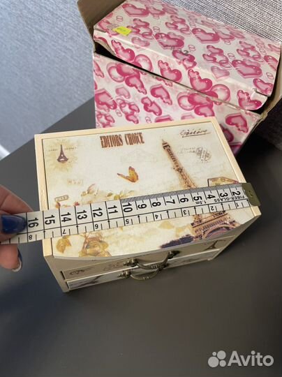 Шкатулка/ящик для украшений, с зеркалом, новая