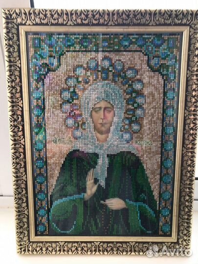 Вышивка бисером иконы святых