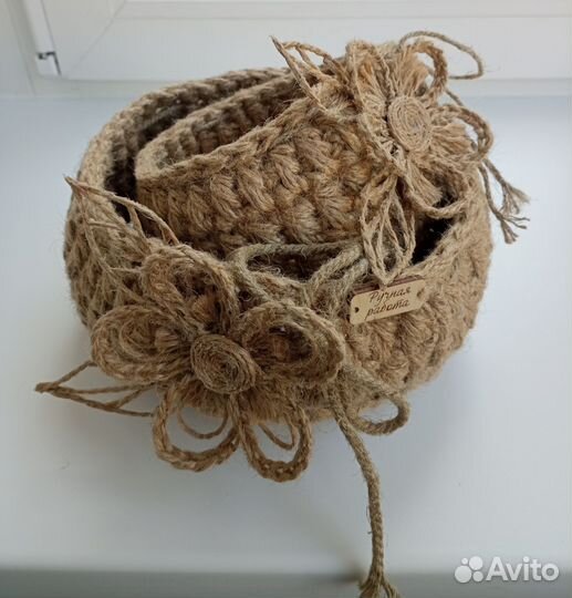 Корзинки вязаные из джута