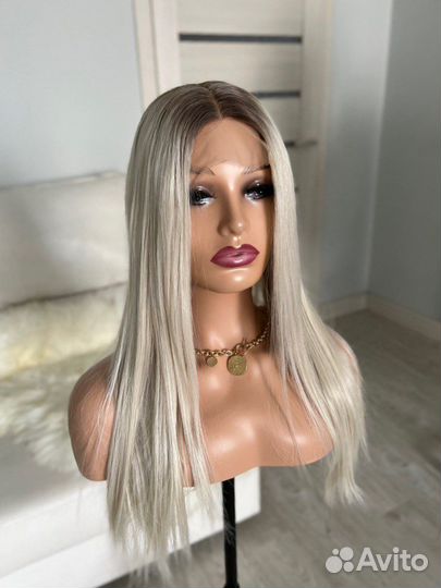 Парик полусистема блонд