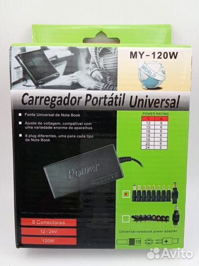 Универсальный блок питания для ноутбуков 12-24V 5А