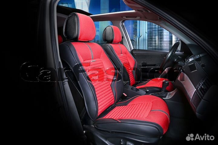 Накидки передние сиденья CarFashion Sector красный