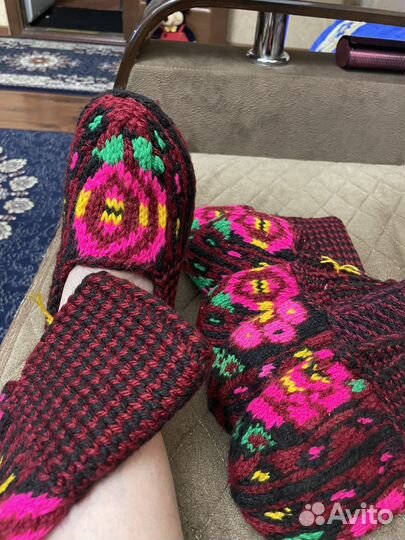 Носки шерстяные вязаные