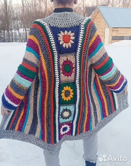 Кардиган бохо вязаный