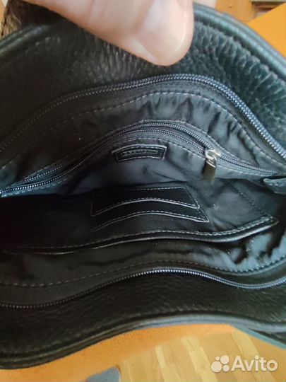 Мужской черный кожаный портфель-сумка igermann