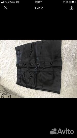 Юбка из экокожи новая