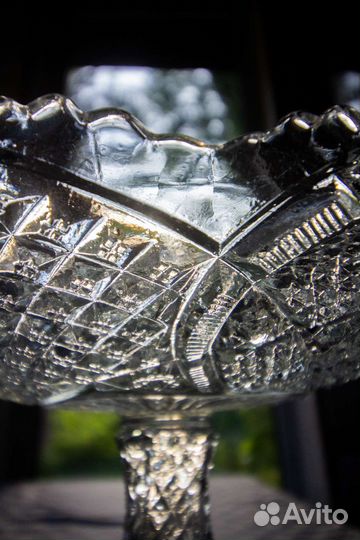 Ваза для фруктов на ножке стекло Царская Россия