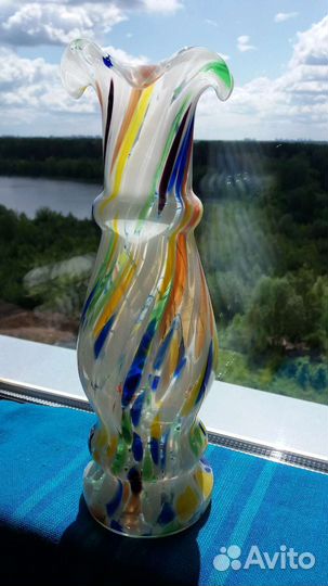 Ваза цветное стекло СССР