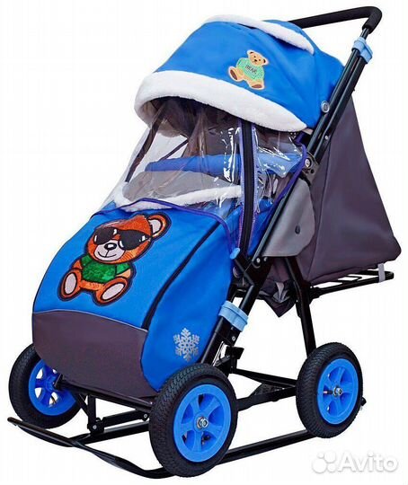 Санки коляска nika galaxy city 3-2 синий