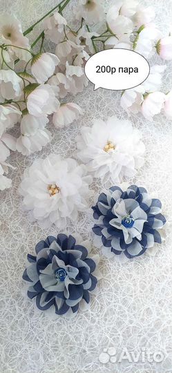 Бант белый школьный праздничный