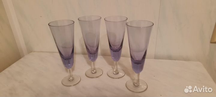 Фужеры и рюмки СССР, цветное стекло