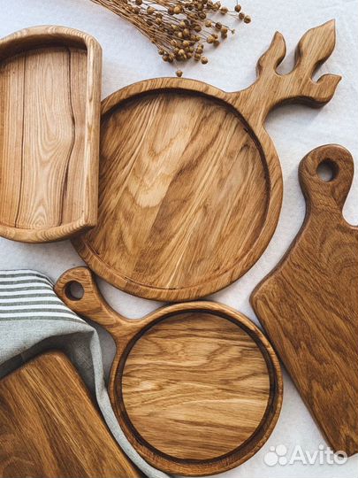 Деревянный поднос -тарелка