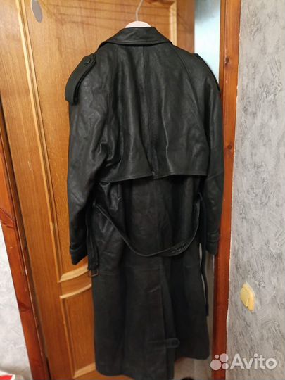Кожаный плащ мужской