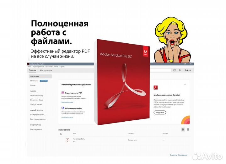 Бессрочный Adobe Acrobat Reader Pro