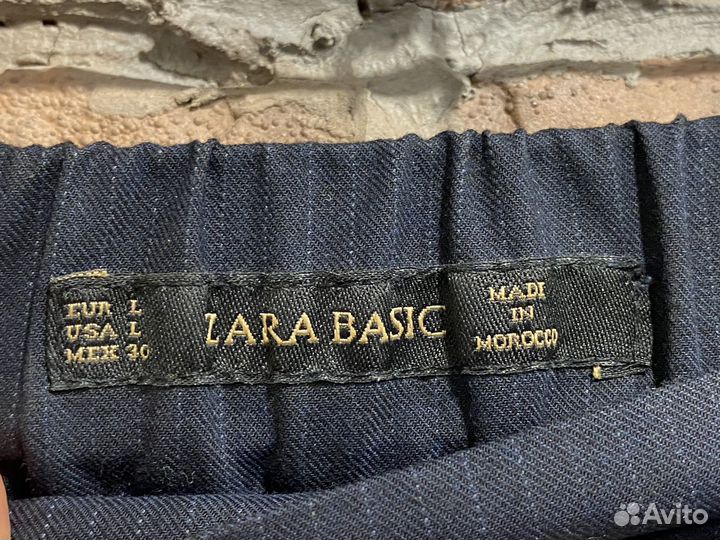 Брюки zara L синие