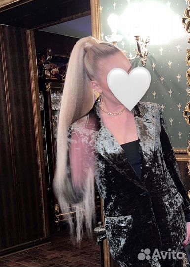 Волосы хвост из канекалона на резинке премиум