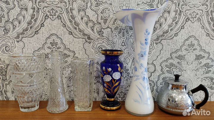 Вазы богемия, тарелки Чехословакия, сервиз Вербилк