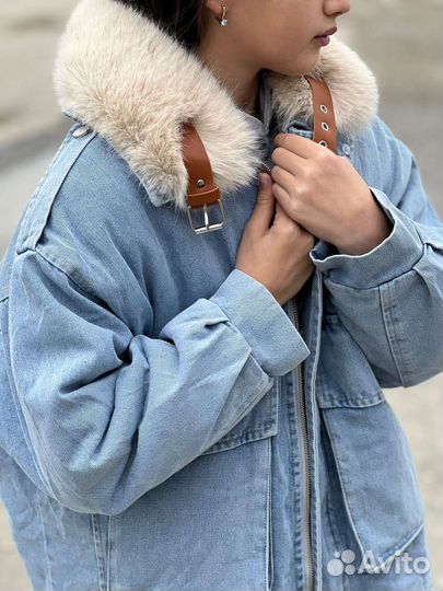 Джинсовая куртка парка для девочки