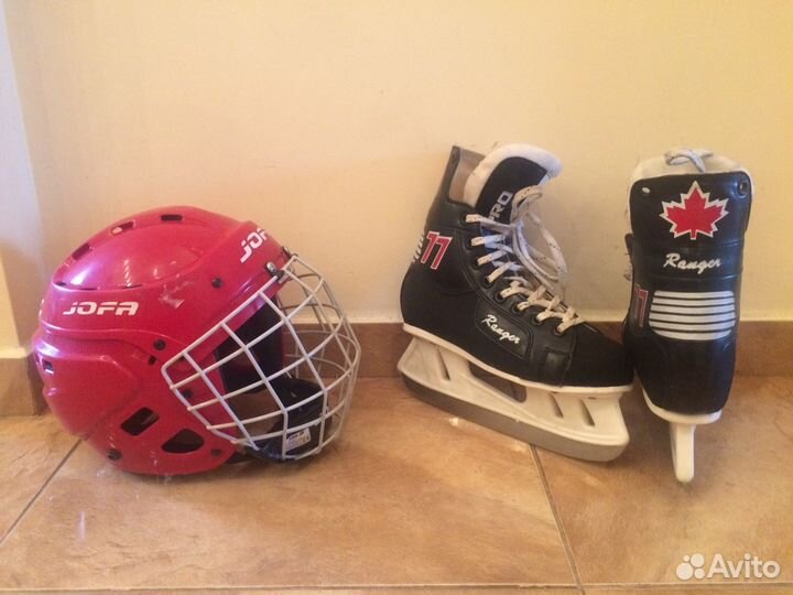 Коньки хоккейные Ranger, шлем хоккейный Jofa