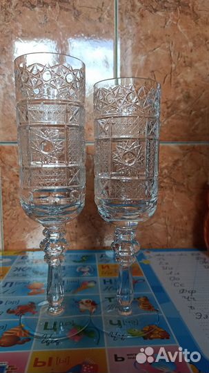 Фужеры бокалы хрусталь для молодоженов
