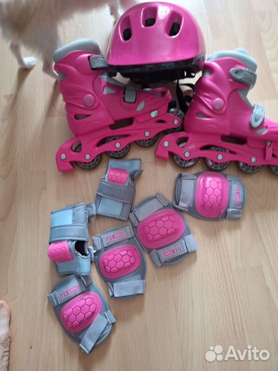 Роликовые коньки детские раздвижные 32-35 для дев