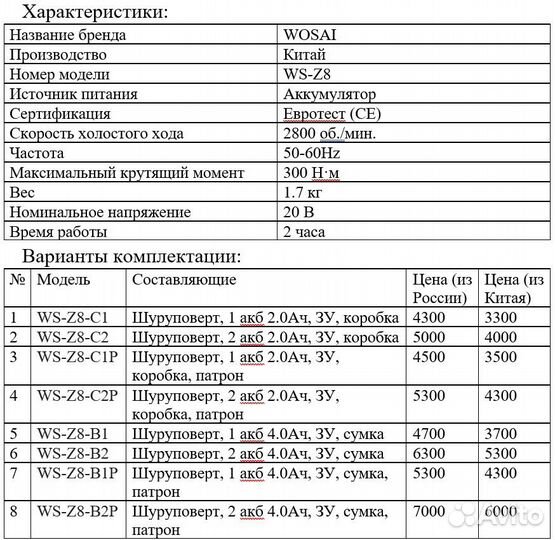 Ударный шуруповерт Wosai