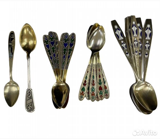 Ложки чайные и кофейные серебро