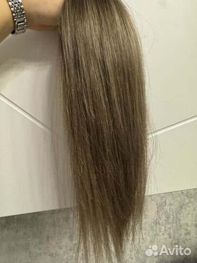 Волосы для наращивания 50 см русый 280 прядей