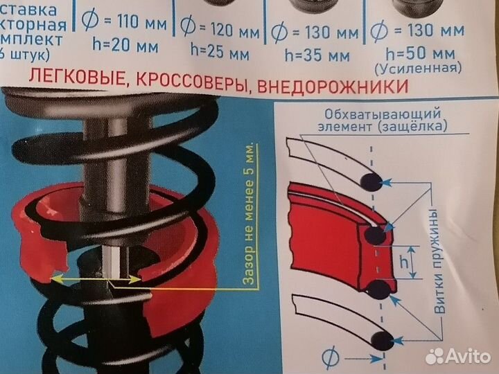 Проставки пружин межвитковые