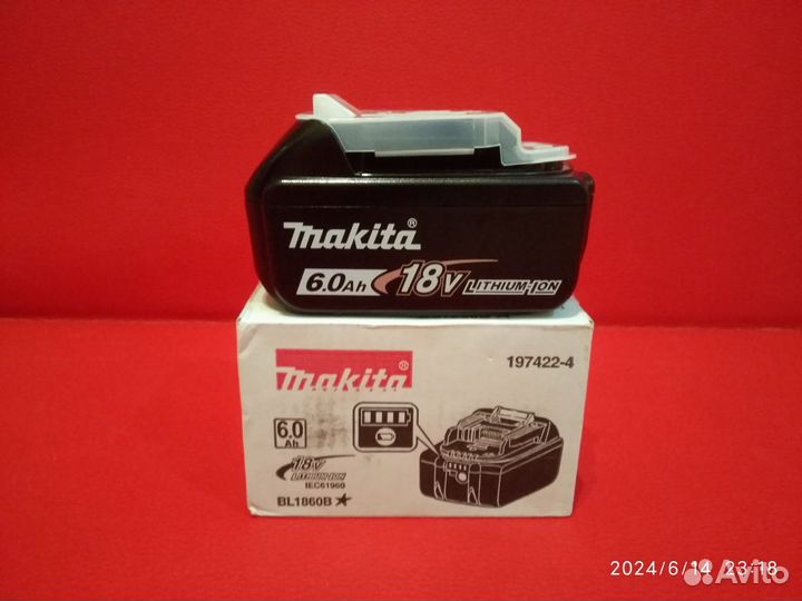 Аккумулятор Makita BL1860B 6.0Ач Li-Ion