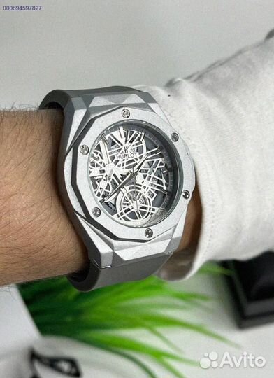 Часы наручные Hublot WHB3 серебро (Арт.88635)