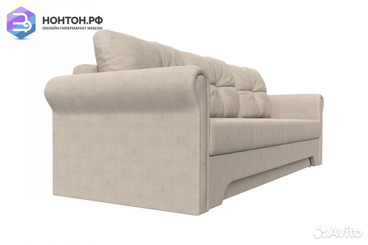 Диван еврокнижка Европа рогожка бежевая
