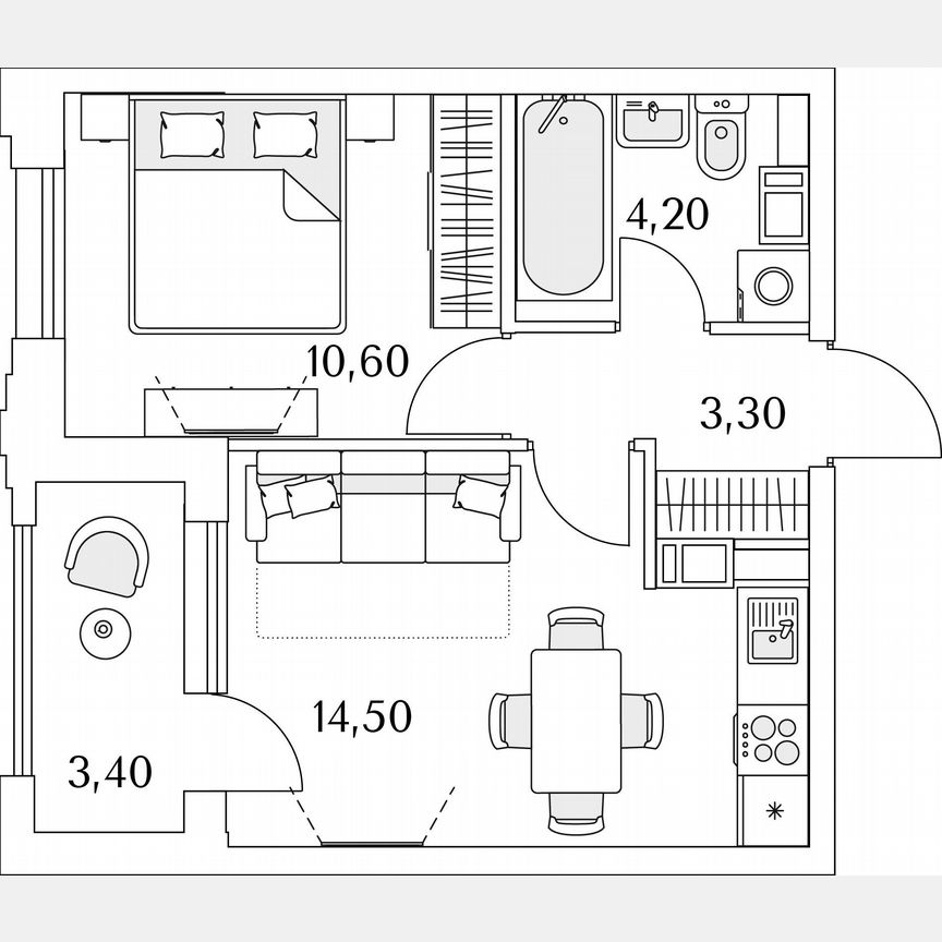 1-к. квартира, 72,1 м², 11/13 эт.