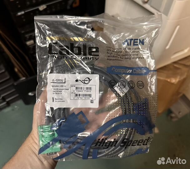 KVM кабель aten 2L-5203U с USB, VGA и sphd новые