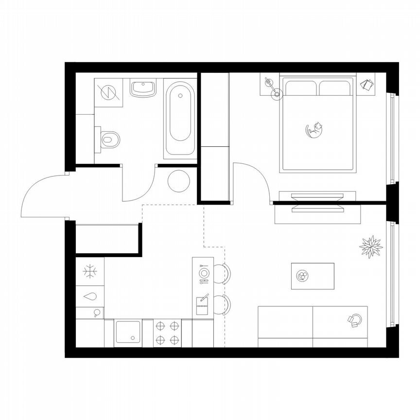 1-к. квартира, 36,9 м², 2/12 эт.