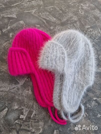 Шапка ушанка из ангоры