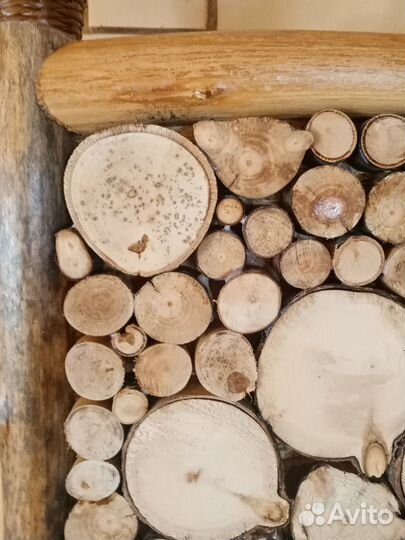 Декоративное панно из спилов дерева