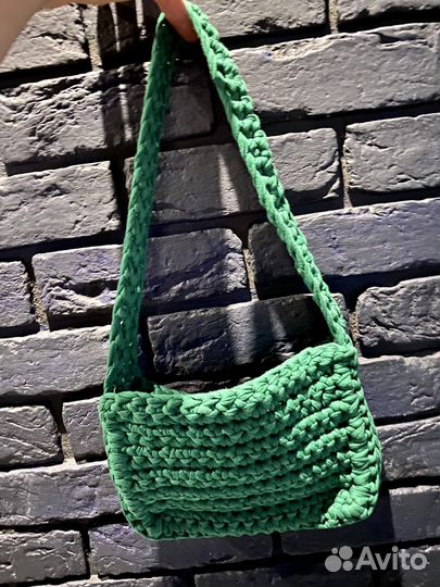 Сумка вязаная трикотажная ручная вязка