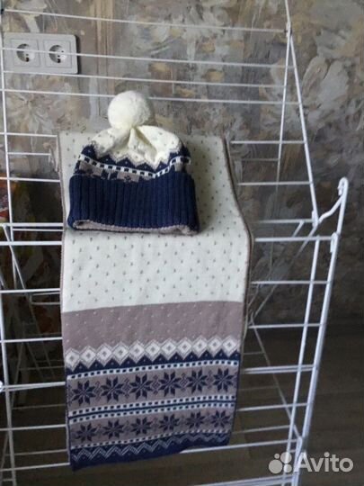 Коплект шапка и шарф зимние, набор зимний новый