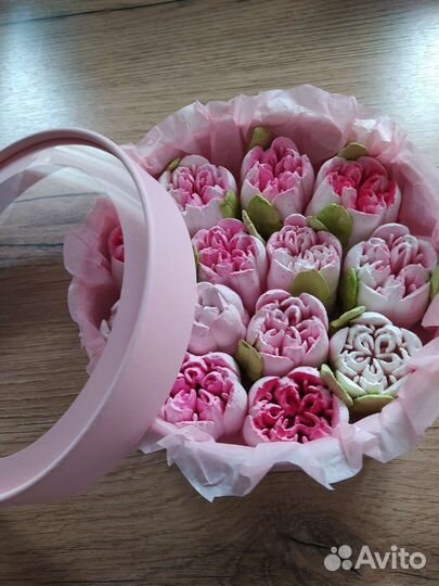 Зефирные тюльпаны, цветы из зефира