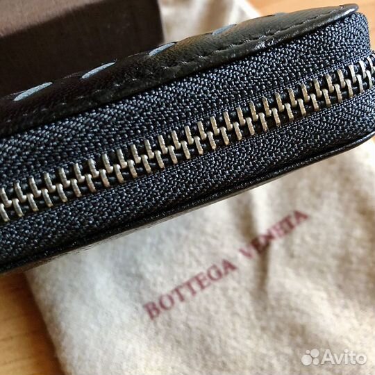 Кошелек плетеный кожаный бв мужской новый черный