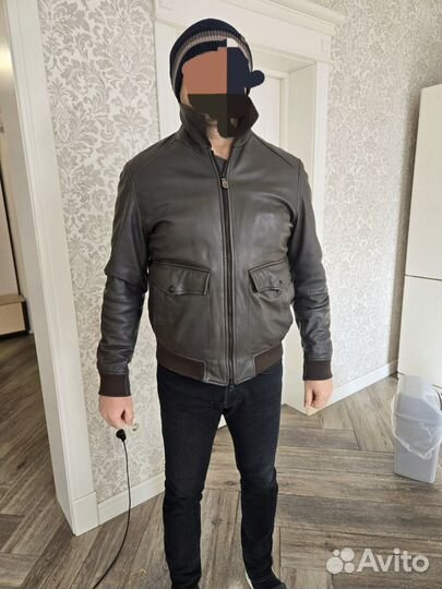 Кожаная куртка мужская 48 50