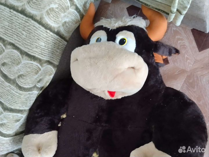 Большая мягкая игрушка бык метровый