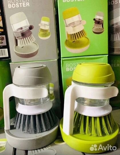 Щетка для мытья посуды с дозатором