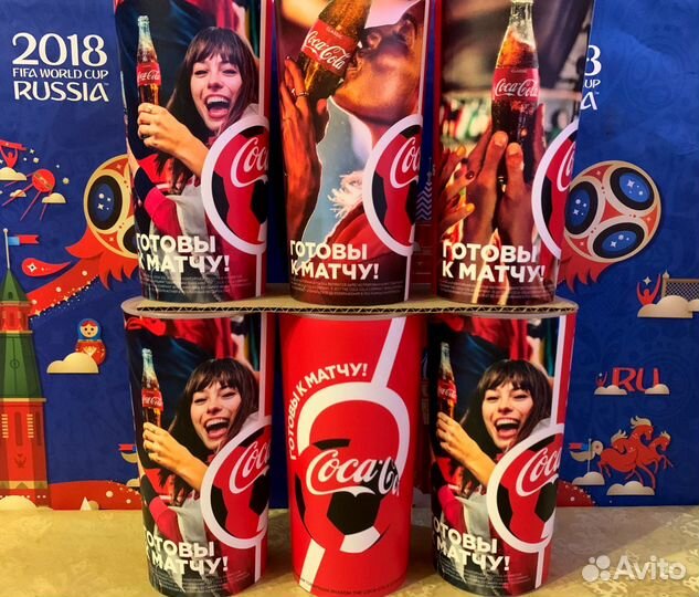 Набор матчевых стаканов Кока-кола Чм 2018 (6 штук)