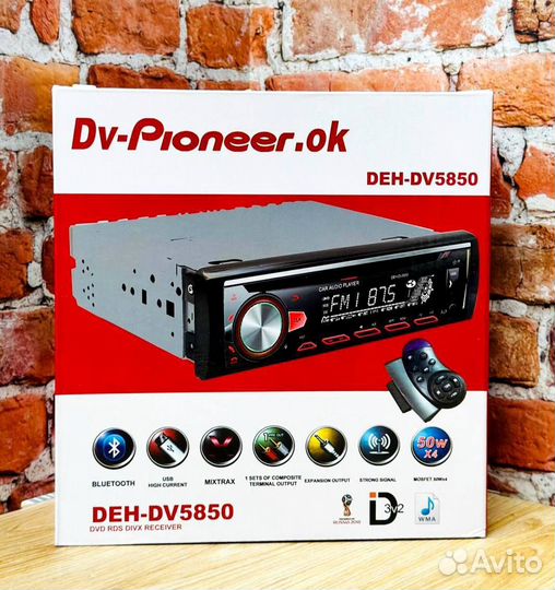 Магнитола 1din Dv-Pioneer.Ok DEH-DV3850