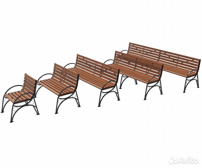 Скамейка стальная «Бульвар» Сосна