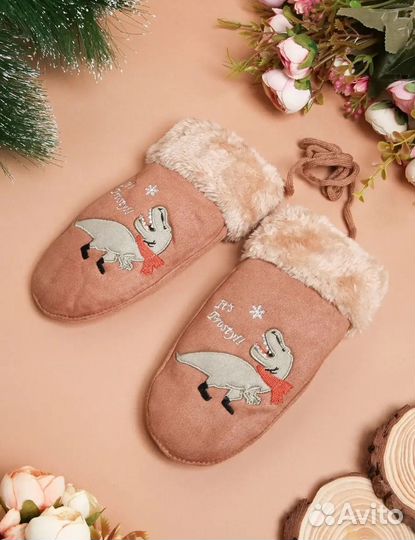 Варежки детские зимние новые, для девочки мальчика