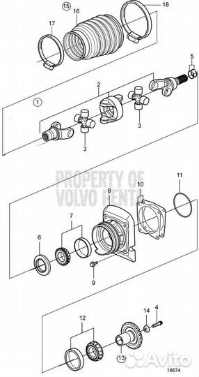 Volvo Penta кардан сборе DPH-A,DPH-B