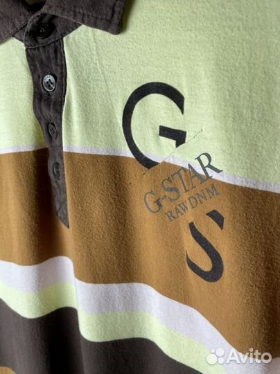 Поло G-Star 3301 Striped Y2K Polo Shirt (XXL)